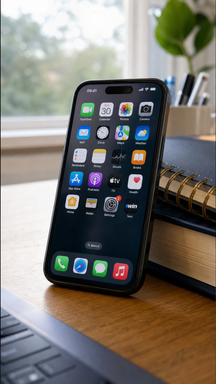Значок 1win на экране Домой iPhone